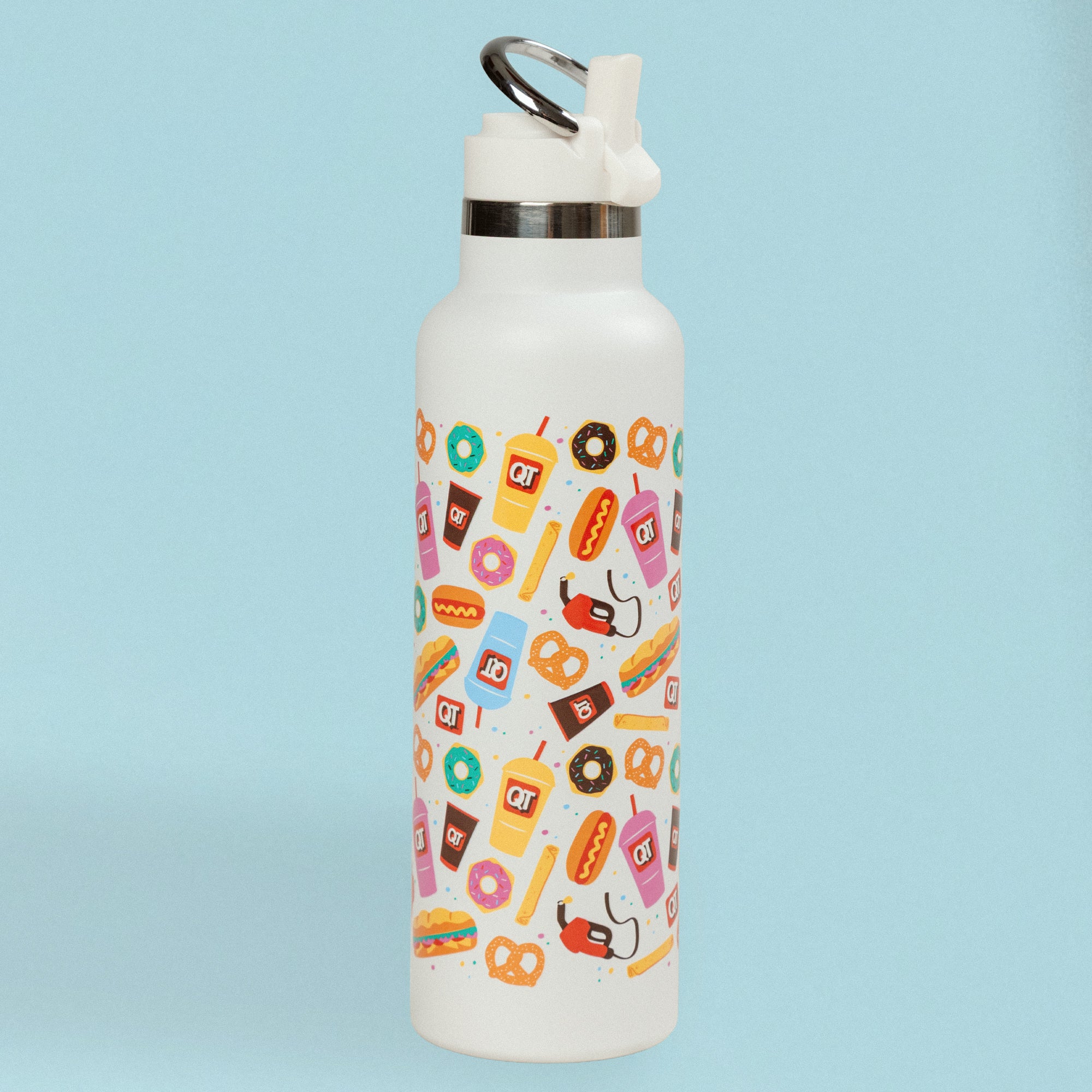 QT Iconic Stainless 20oz Bottle - White - Image 2